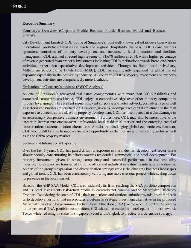 7 executive summary companys overview corporate profile