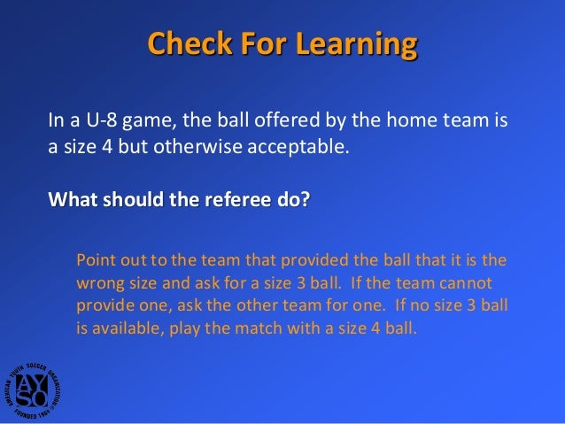 ayso ball size