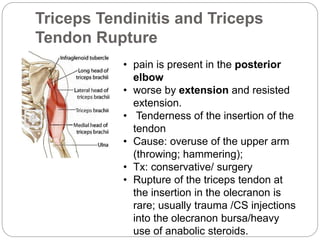 Triceps Rupture Regional Rheumatic Pain Syndromes | PPTX