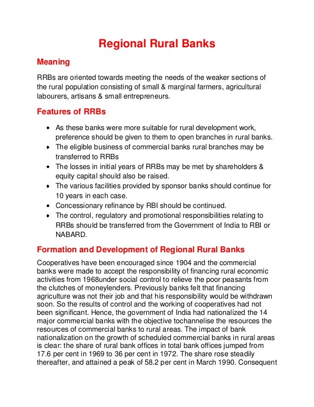Regional rural banks