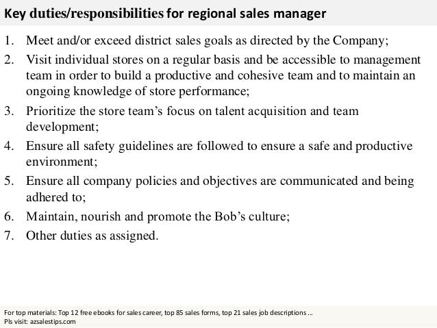 area sales manager job description