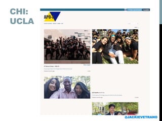 CHI:
UCLA
@JACKIEVETRANO
 