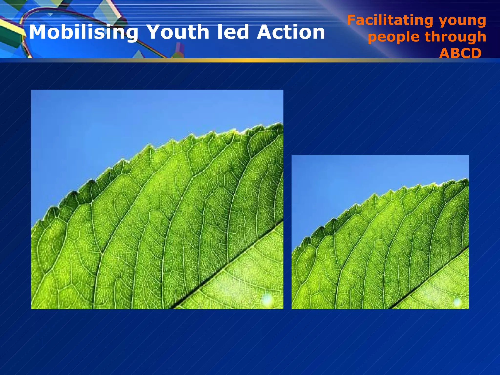 Facilitating young people through ABCD  Mobilising Youth led Action  