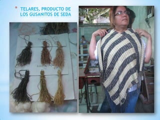 *   TELARES, PRODUCTO DE
    LOS GUSANITOS DE SEDA
 