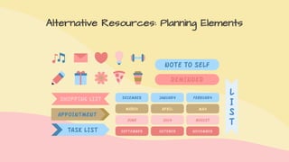 Alternative Resources: Planning Elements
 