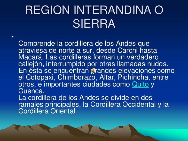 Regiones del ecuador