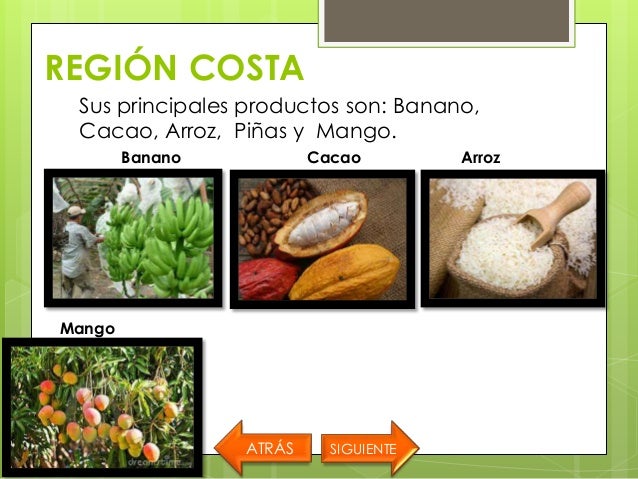 Aprendo Y Comparto Principales Productos De La Costa Sierra Y