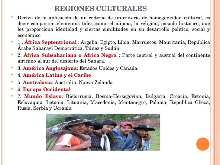 Resultado de imagen para regiones culturales del mundo