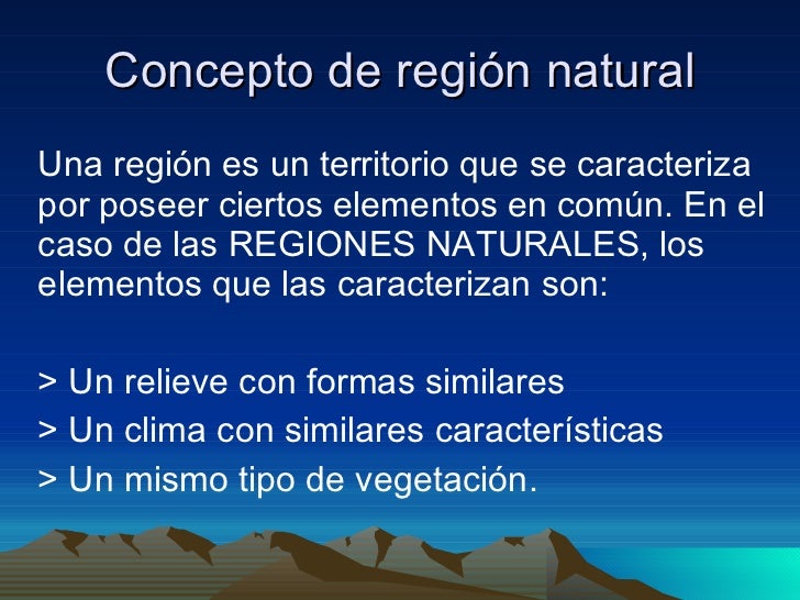 Regiones naturales de chile
