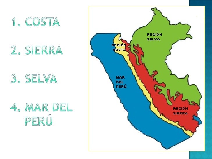 Resultado de imagen para las 4 regiones naturales del peru