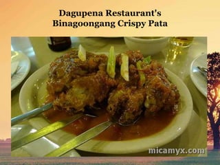 Dagupena Restaurant's
Binagoongang Crispy Pata
 