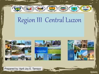 Region III Central Luzon
Prepared by: April Joy E. Tamayo
 