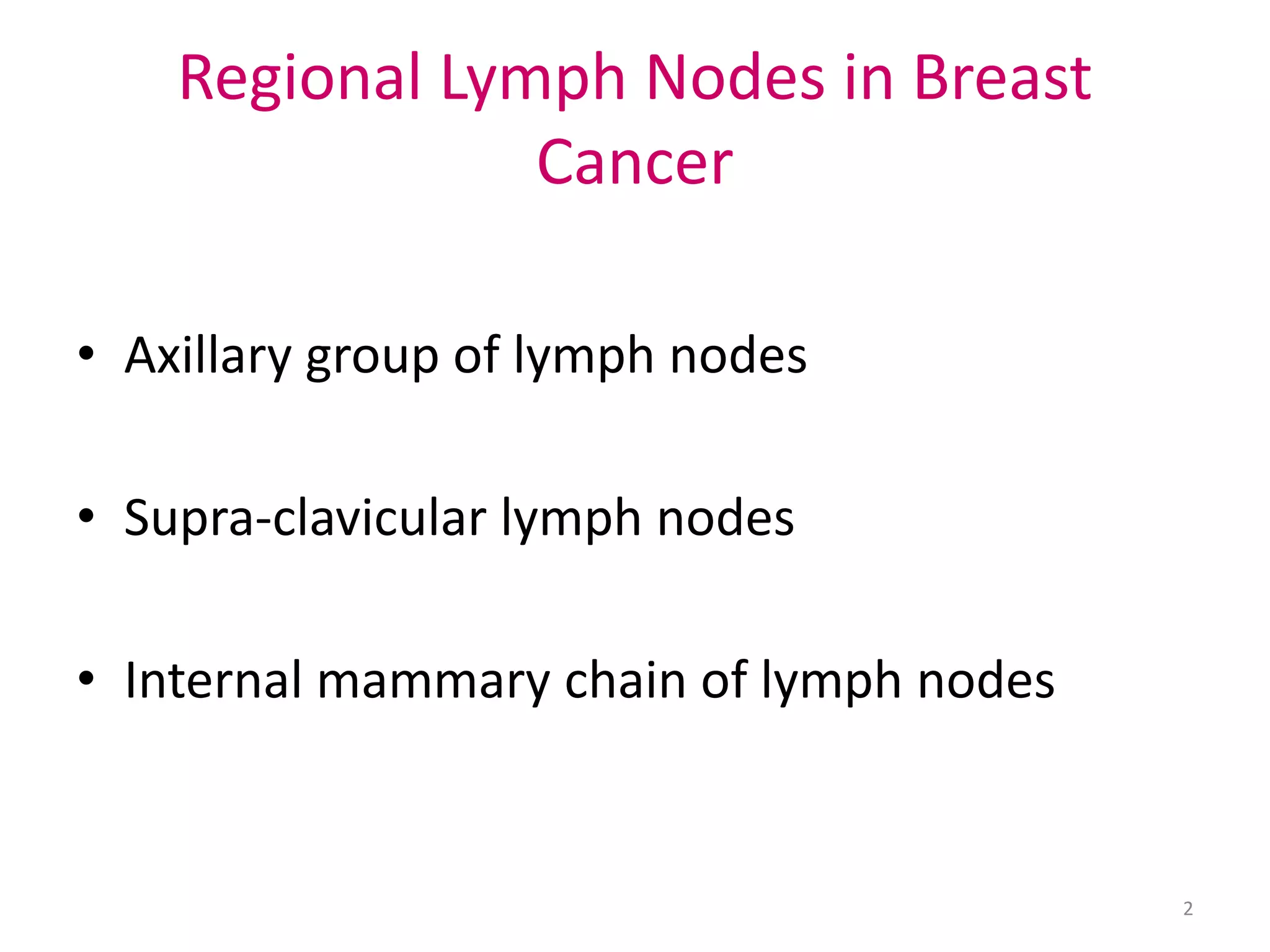 Regional Lymph Node Management In Breast Cancer PPTX