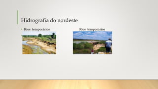 Hidrografia do nordeste
• Rios temporários Rios temporários
•
 