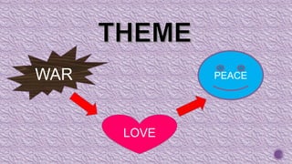 WAR          PEACE




      LOVE
 