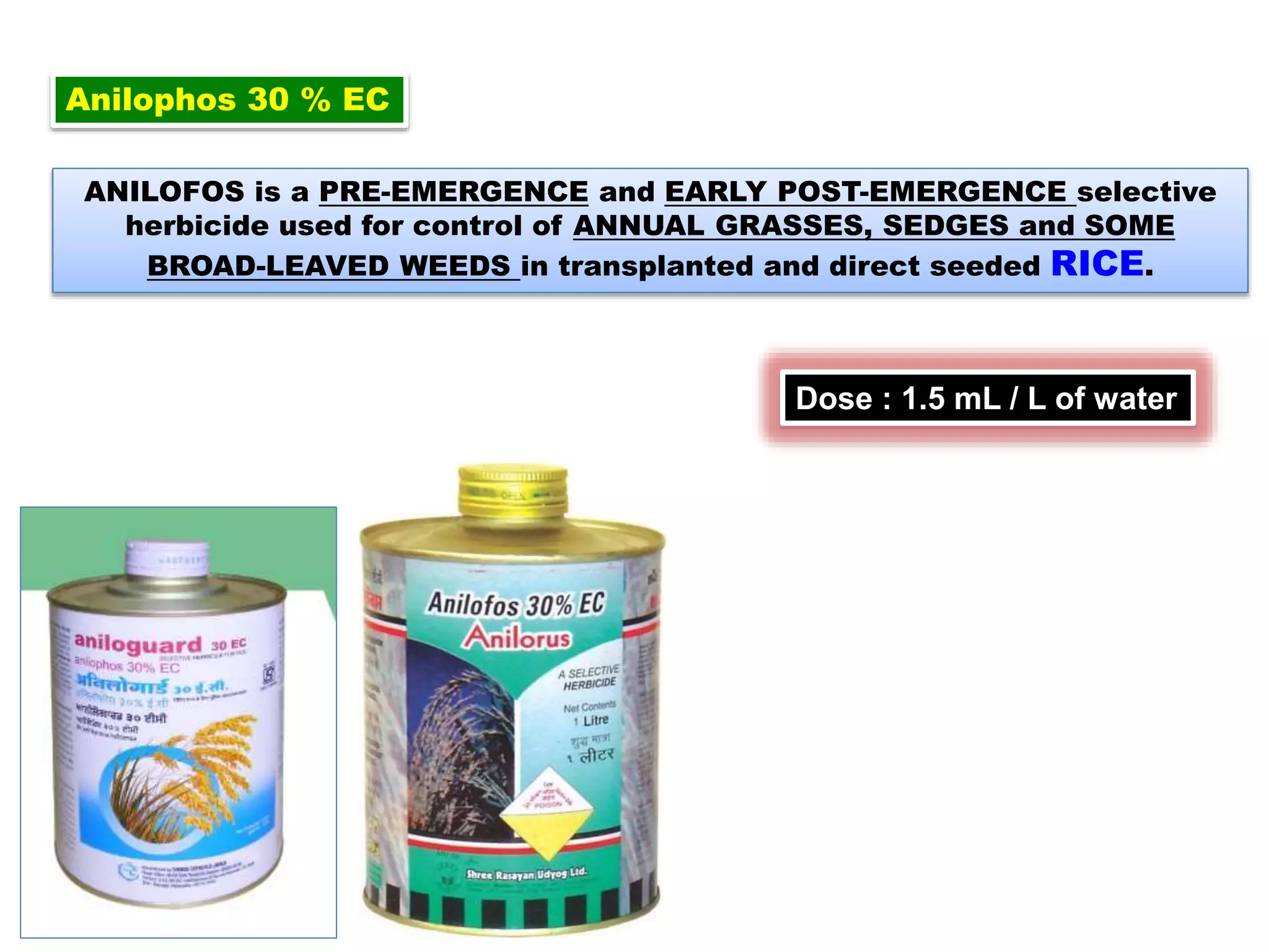 Registered herbicides in india with their commercial formulations | PPTX