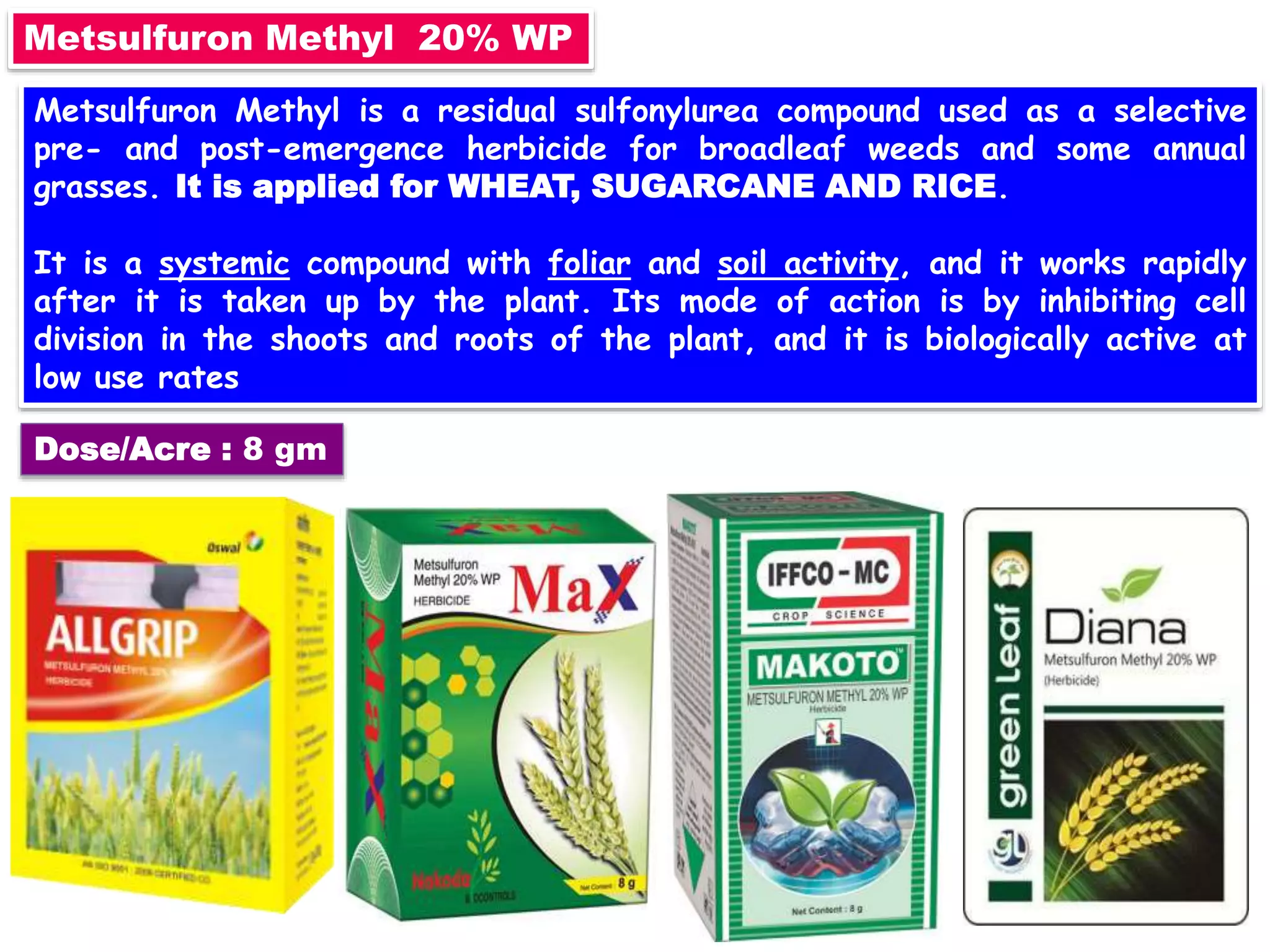 Registered herbicides in india with their commercial formulations | PPTX
