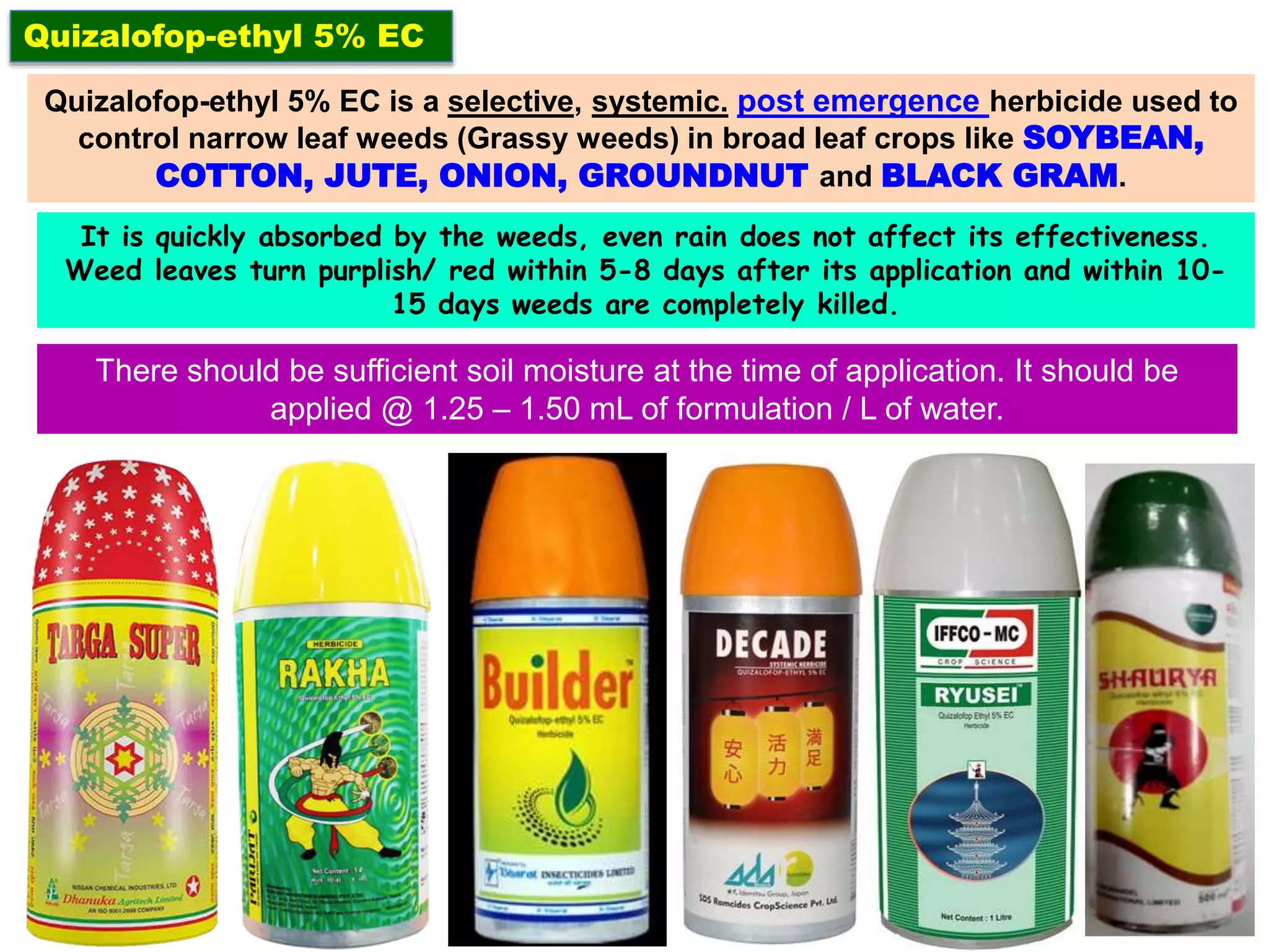 Registered herbicides in india with their commercial formulations | PPTX