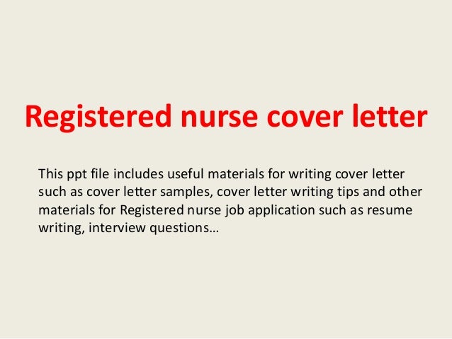 Cover letter registered nurse