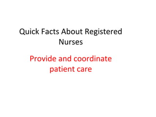 10 FACTS ABOUT REGISTERED NURSES intelligence overview