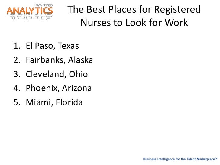 Best & Worst Places for Registered Nurses to Look for Work (March 201…