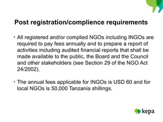 Registering CSOs in Tanzania | PDF
