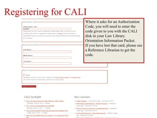 Registering for CALI | PPTX