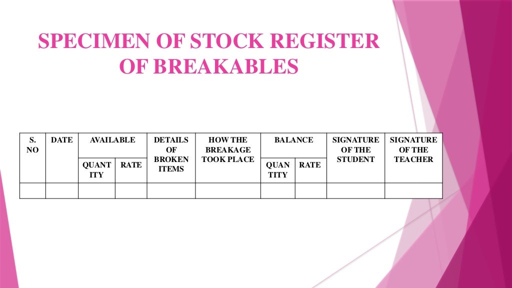 Registers in laboratory