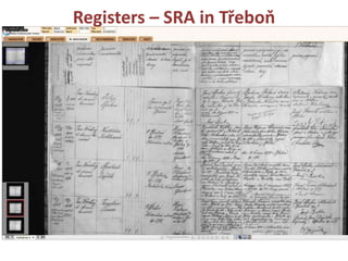 Registers – SRA in Třeboň