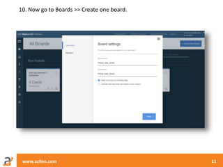 www.azilen.com 11
10. Now go to Boards >> Create one board.
 
