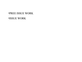 PREE ISSUE WORK ISSUE WORK 