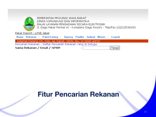 Fitur Pencarian Rekanan 