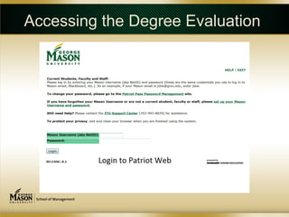 Accessing the Degree Evaluation
 