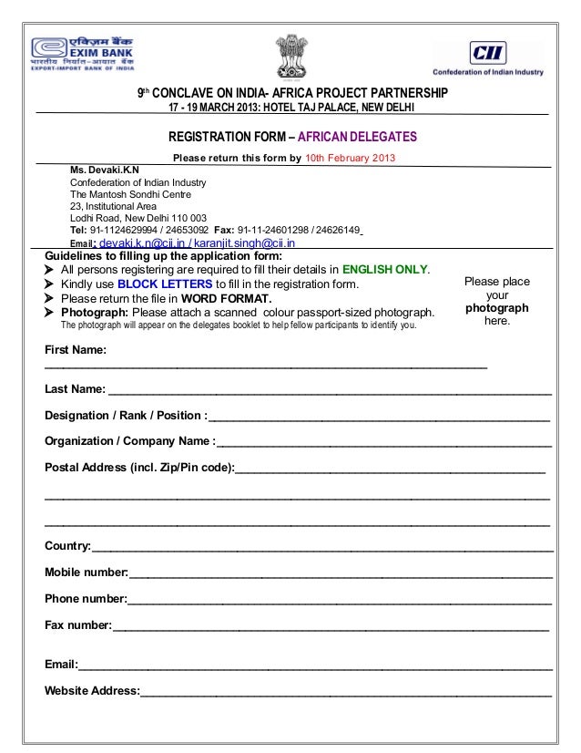 partnership 1 for form registration conclave Registration form africa partnership 1 for form registration conclave Registration form africa