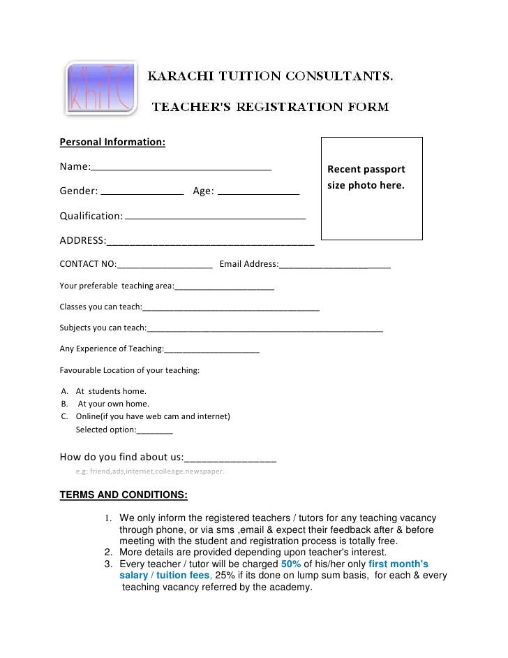 Registration Form Teacher