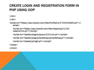 Login and Registration form using oop in php | PDF