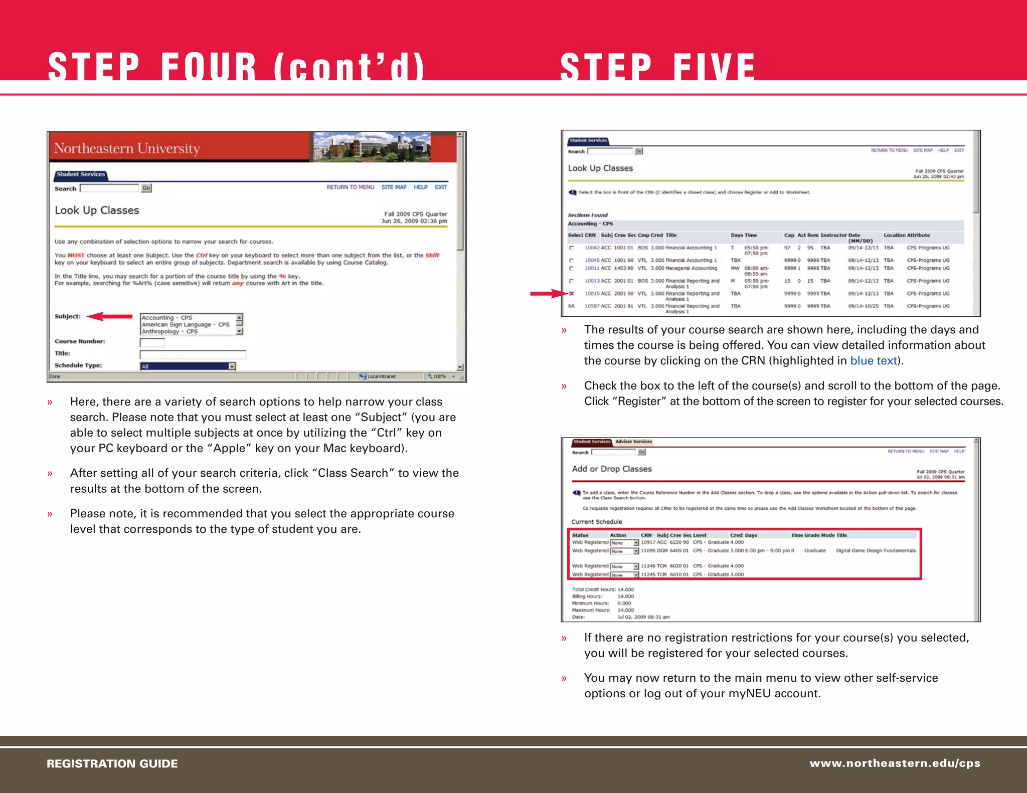 Northeastern CPS Registration guide PPT