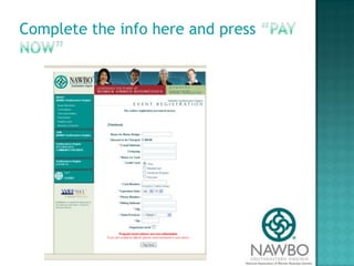 Complete the info here and press “pay now”