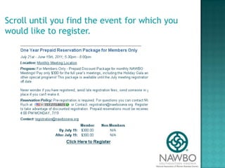 Scroll until you find the event for which you would like to register.