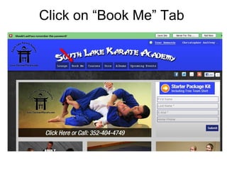 Click on “Book Me” Tab 