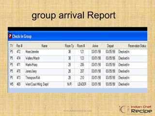 Group Arrival Format REGISTRATION PROCEDURES OF FRONT OFFICE IN HOTEL | PPTX