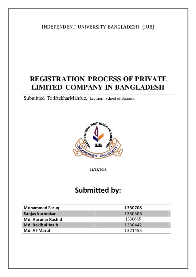 Registration process of private limited company in Bangladesh