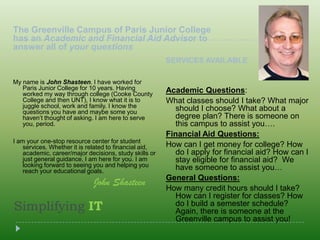 Register you for classes or refer you to online registration.OR3.    You may be eligible to register yourself online using Campus Connect if you have met TSI.  However, you are encouraged to consult with an advisor prior to registration.  You may need prior approval from an advisor before registering on line for math courses.If Required to TestGo to the Business Office Counter to arrange to take the ACCUPLACER test. (Cost $25) After you have tested – take Accuplacer results to Front  Office and sign in to see an academic advisorAn Advisor will:Discuss your life and career goals and provide career information.