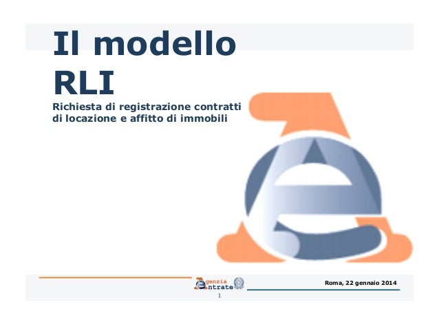 Registrazione Contrattidilocazione Modello Rli