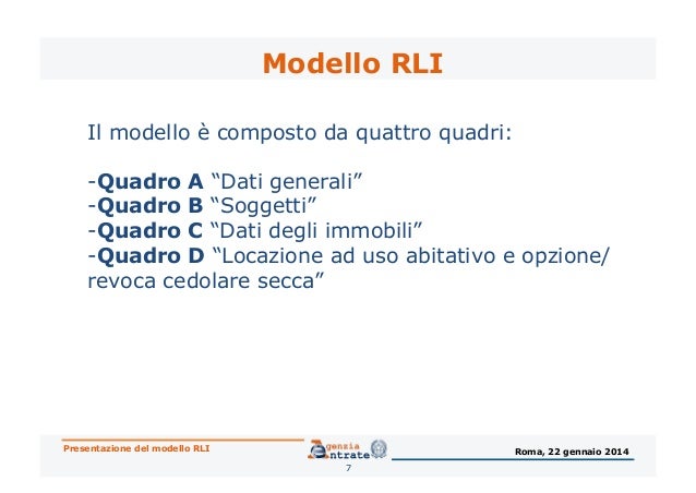 Registrazione Contrattidilocazione Modello Rli