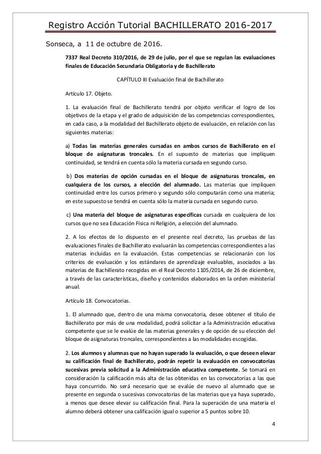 Registro Accion Tutorial Bachillerato 2016 2017