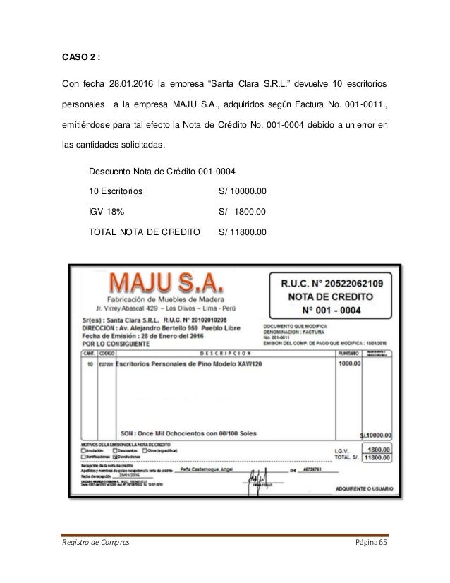 formato nota de credito