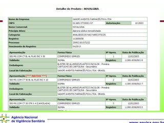 Agência Nacional
de Vigilância Sanitária
 