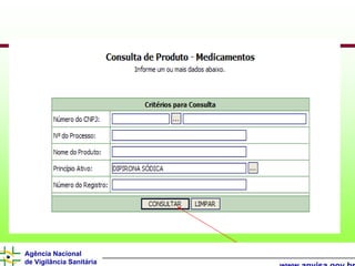 Agência Nacional
de Vigilância Sanitária
 