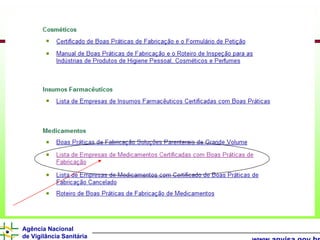 Agência Nacional
de Vigilância Sanitária
 